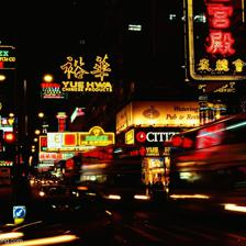 霓虹燈招牌夜景,九龍,香港,中國